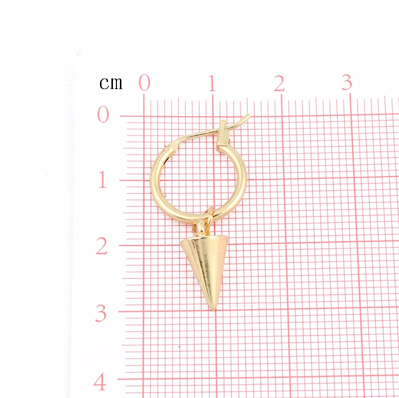 1 пара Европейский Простой Панк маленький конус серьги-кольца с подвеской Золото Серебро Цвет крутой круг TriangleFor для женщин JewelryE749