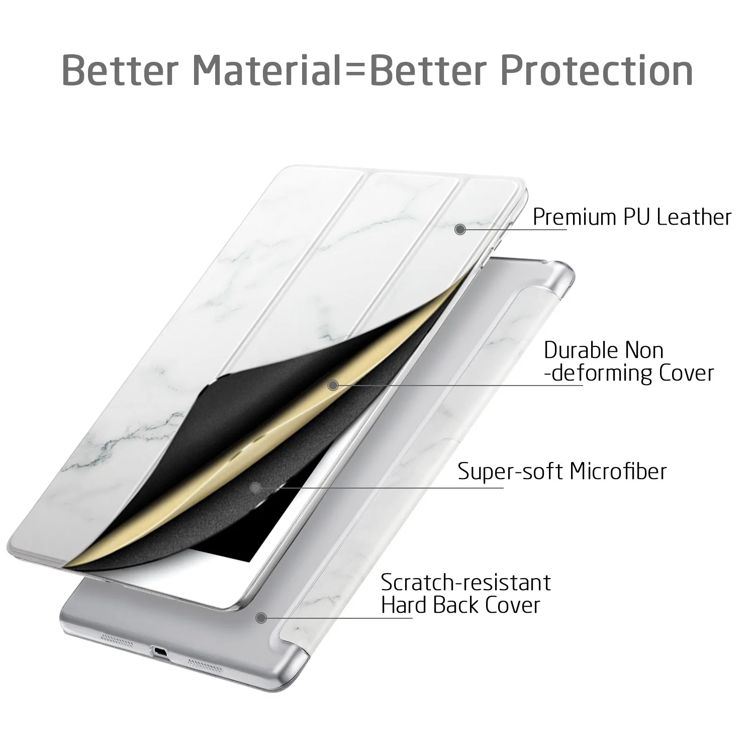 ESR мрамор Trifold чехол для iPad Air 3 легкая подставка смарт-чехол жесткий задняя крышка для iPad Air 3 10,5 дюйм(ов) крышка
