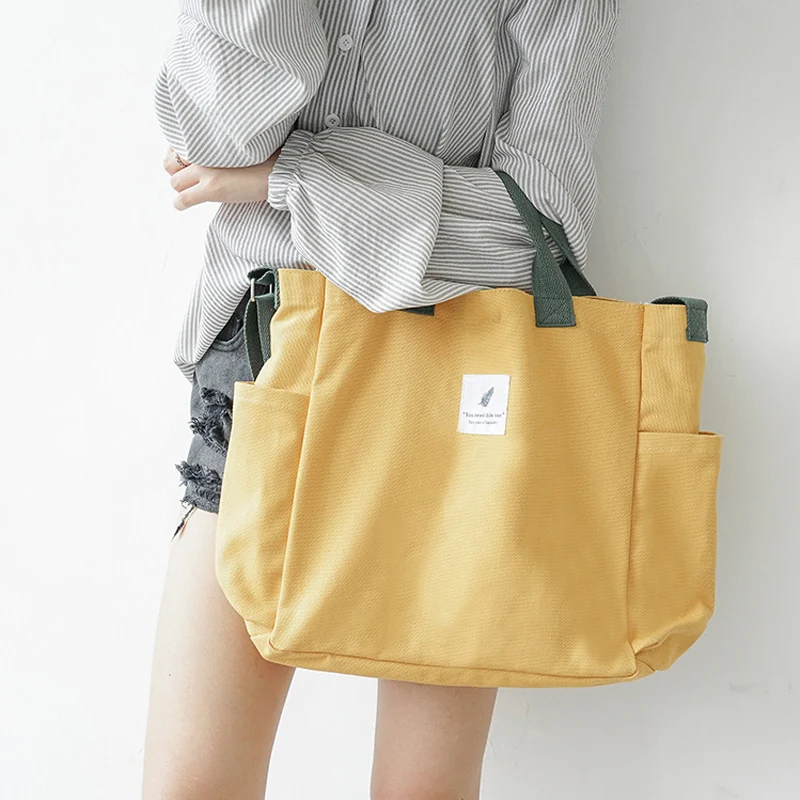 

Women Canvas Shoulder Bag Large Capacity Female Crossbody Bags Casual cloth Tote Handbag School Books Notebook Bag For Girls