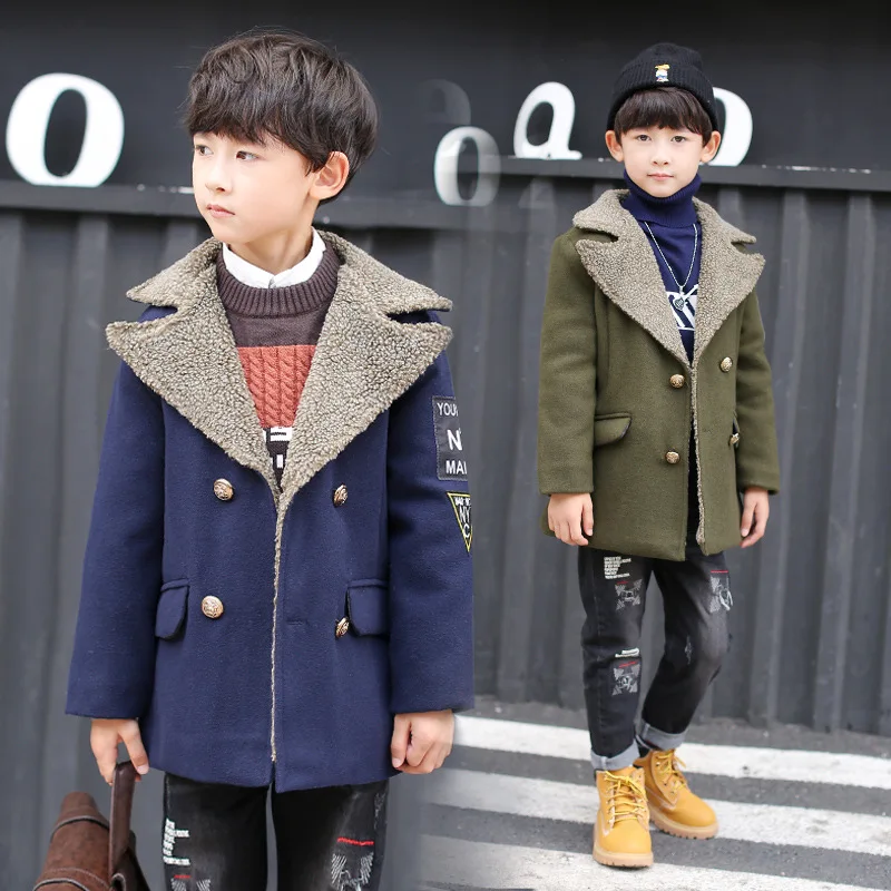 Новинка; флисовые зимние куртки для мальчиков; Детское пальто; куртка для мальчиков с отложным воротником; Winterjas Jongens; 7CT102