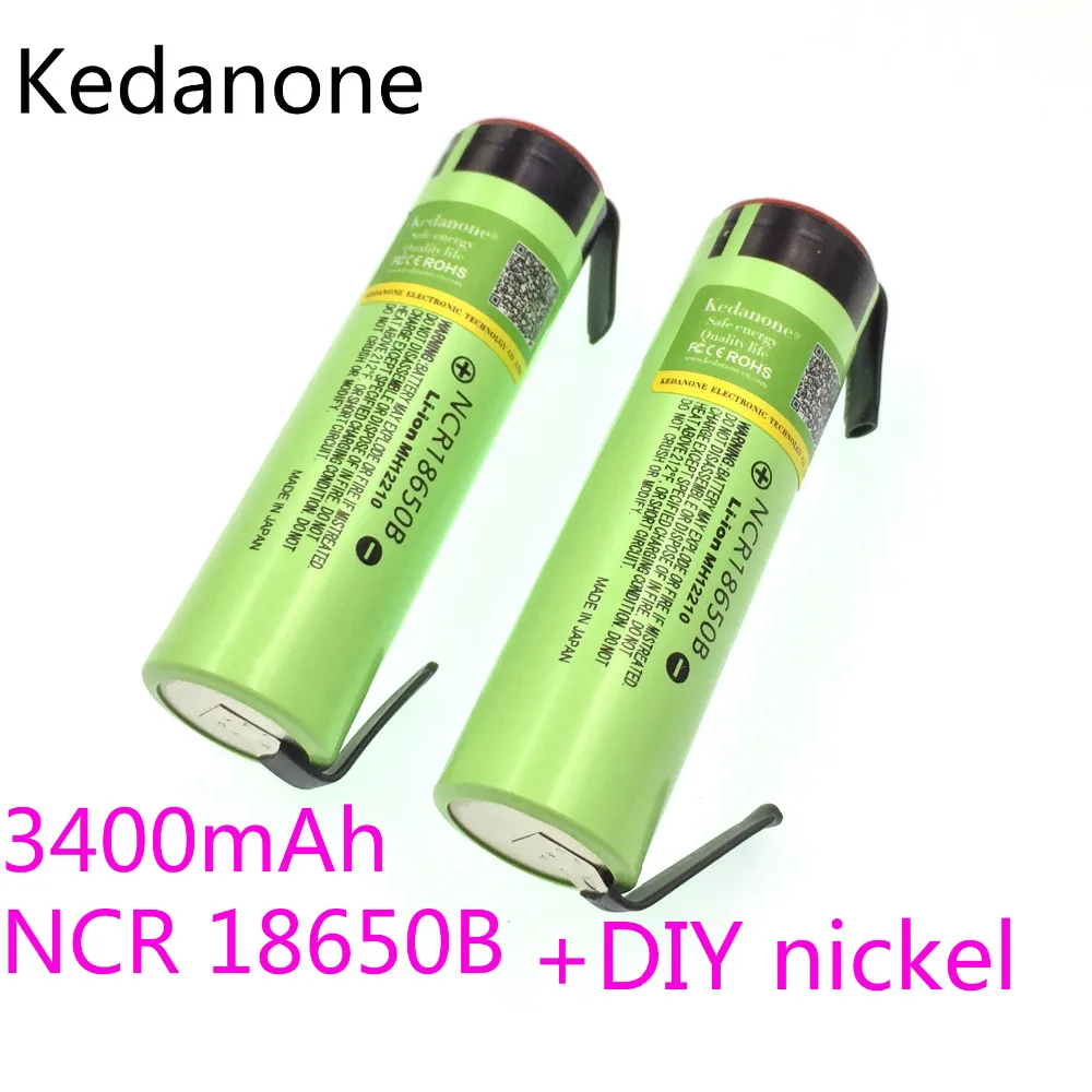 NCR18650B 3,7 V 3400mAh 18650 перезаряжаемый литиевый аккумулятор подходит для фонарика Panasonic+ никелевая пленка DIY