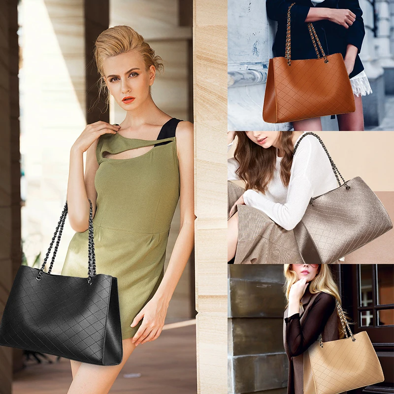 

2pcs PU Leather Bags For Women 2018 Luxury Handbags Women Bags Designer Big Tote Hand Bag Chain Handbag Set Bolsa Feminina