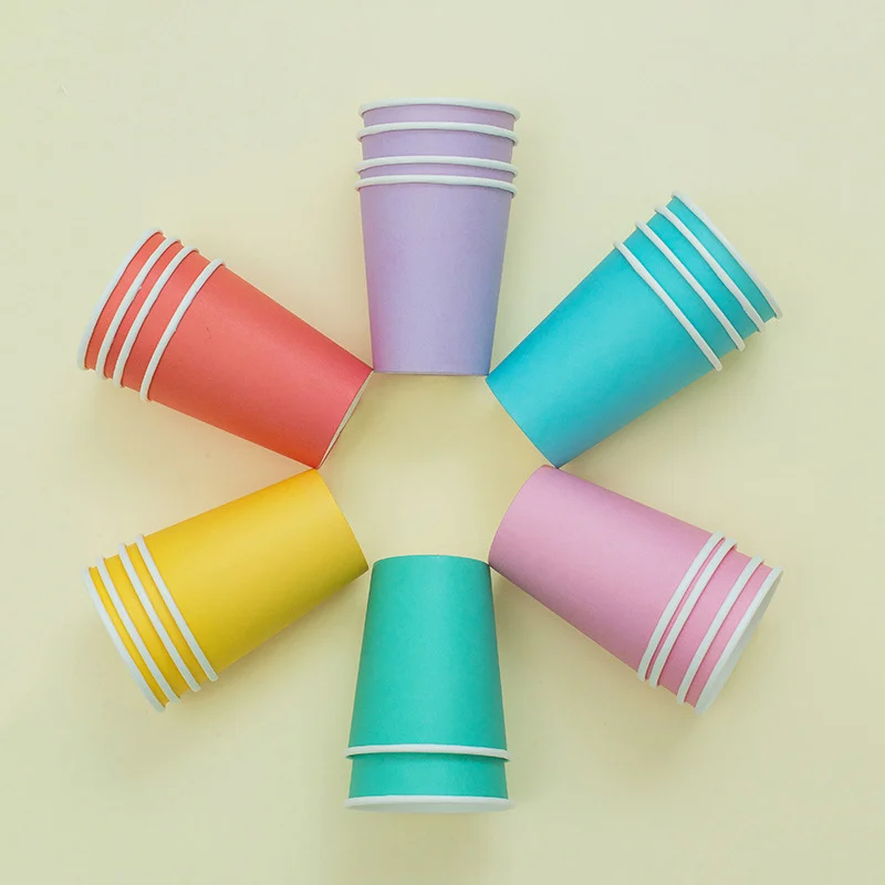 

8pcs Pure Colour Party Disposable Paper Cups Juice Cup DIY Decoration Baby Shower Kids Birthday Wedding Picnic Tableware Supply