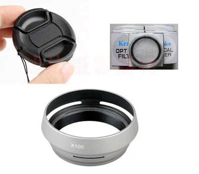 4-в-1 Fujifilm камера Fuji FinePix x100 x100s x100t адаптер объектива + бленда 49 мм УФ-фильтр крышка |