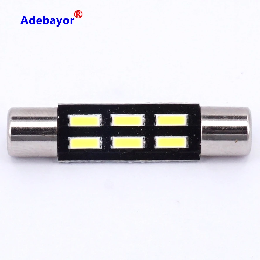 

100XXenon White C5W Festoon bulb 31MM 4014 SMD 6 LED Automobile Interior Light T6.3 Car lamp Door Dome License Plate car styling