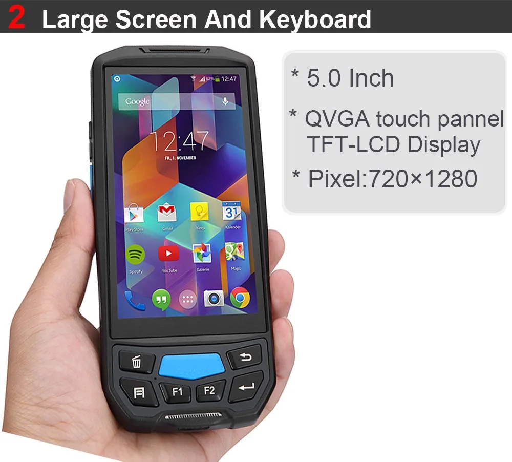 جديد وصول PDA الروبوت 7.0 المحمولة محطة دعم Wifi بلوتوث 4 جرام GPS مع الباركود ماسحة/QR رمز ماسحة