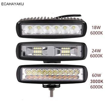 

1pcs 6 inch LED Bar Work Light Fog Driving Waterproof 12v Car LED Work Lamp for Off-road Trucks SUV 4WD Forklift Drop Shipping