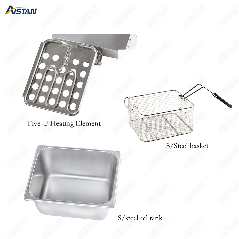 HY81 HY82 Electric Commerical Deep Oil Fryer Stainless Steel Chicken Chips Fish Potato Fried High Power 6 Liters 12 Liters