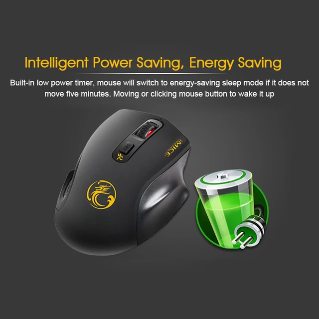 IMice-ratón inalámbrico con 4 botones, periférico silencioso, óptico, USB, 2000G, 2,4 DPI, ergonómico, para portátil, ratón para ordenador de sobremesa IMice-ratón inalámbrico con 4 botones, periférico silencioso, óptico, USB, 2000G, 2,4 DPI, ergonómico, para portátil, ratón para ordenador de sobremesa