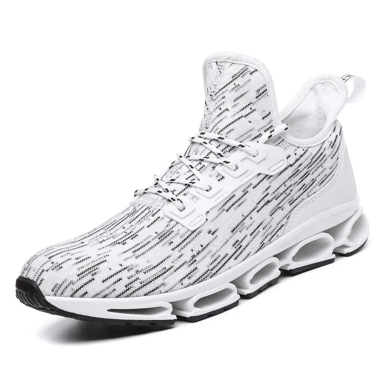 JINBEILEE New Flying Woven Breathable Lightweight Walking Shoes Cushioning Rubber Knife Front Sports Casual Men's Shoes