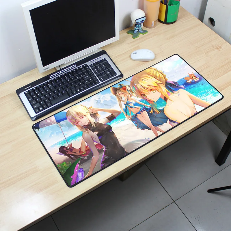 Fate Saber padmouse 70x30 см fgo коврик для мыши notbook компьютерный коврик для мыши подставка для запястья игровой коврик для мыши геймер эргономичный коврик для мыши - Цвет: Size 700x300x2mm