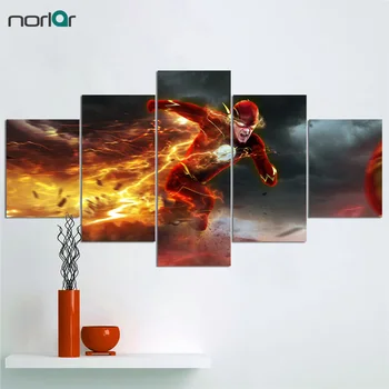 

HD Printed Canvas Painting Poster Flash Movie Barry Allen Painting Children's Room Decor Print Poster Picture Canvas Wall Art