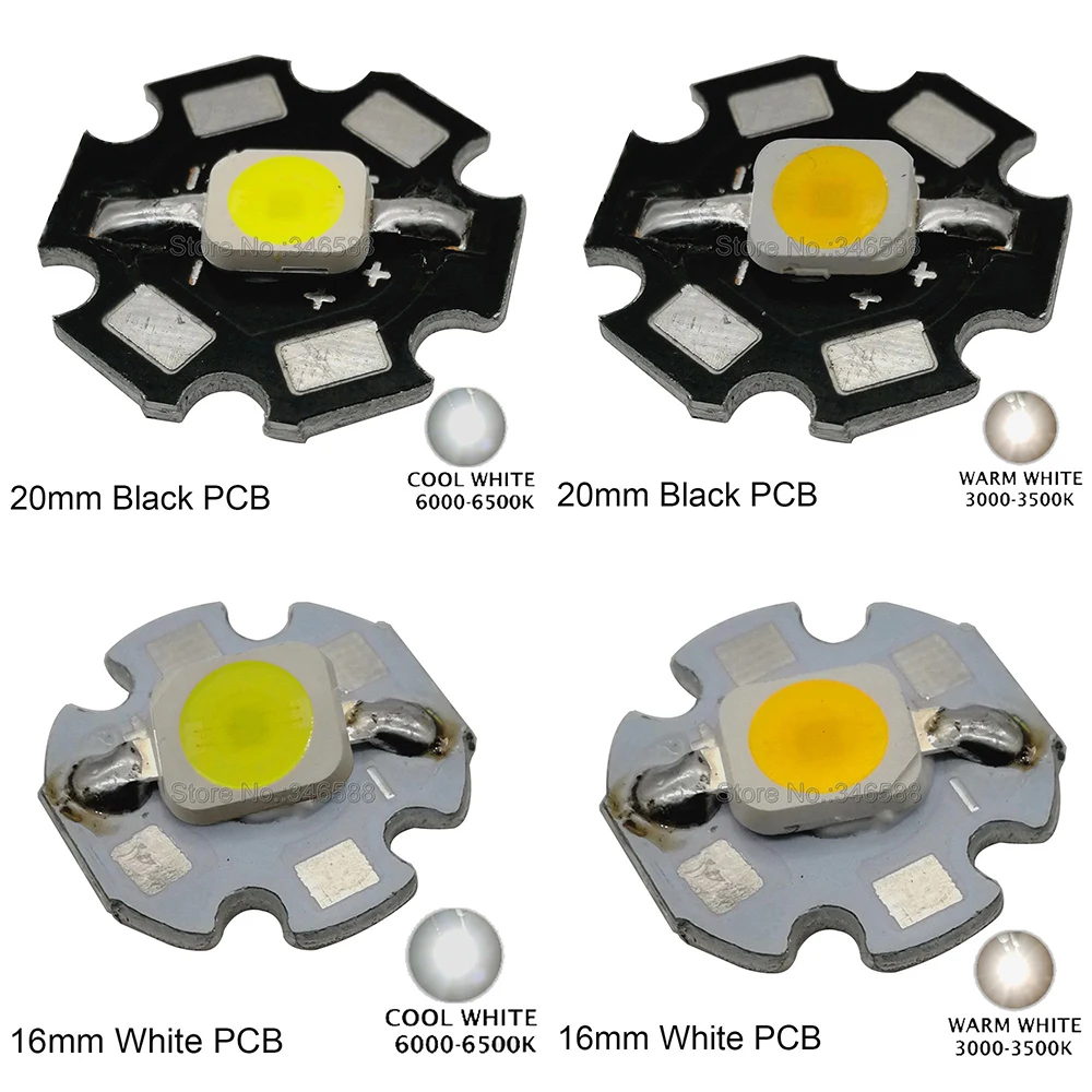 

3W Cool White 6000-6500K SMD 6070 High Power LED Light Emitter Chip similar to Osram with or without 16mm 20mm PCB DC3. 4V 700mA