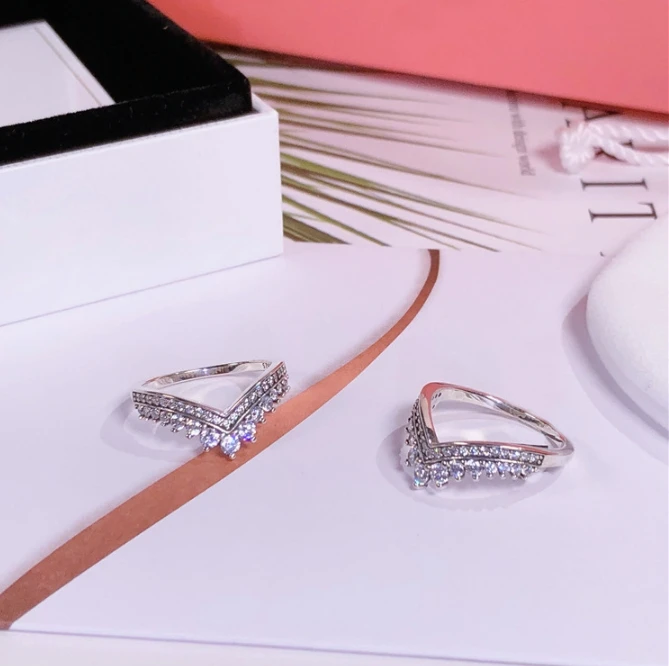 

Fashion Women 925 Sterling Silver Rings Jewelry Flower Crown Bowknot Heart Style Ring For Women Jewelry