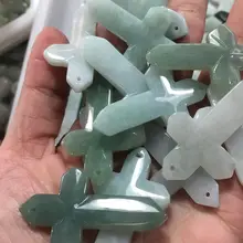 Сертифицированный светло-зеленый натуральный жадеит нефрит Резные кресты DIY кулон
