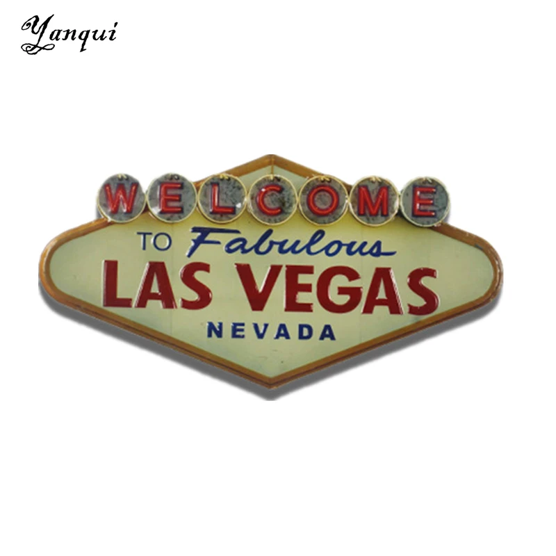 

Welcome To Fabulous Las Vegas Nevada Metal Tin Signs Retro Irregular Shape Painting Plaque Bar Pub Club Home Wall Decor TP-011