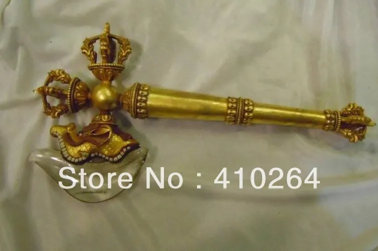 

Chinese gilt bronze inlay crystal carved buddha King Kong Talismans statues