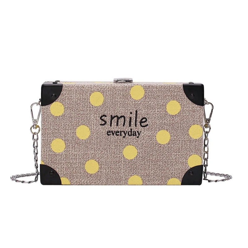 

Chain Small Bag Female Spring And Summer New Shoulder Bag Wild Lock Box Dot Dot