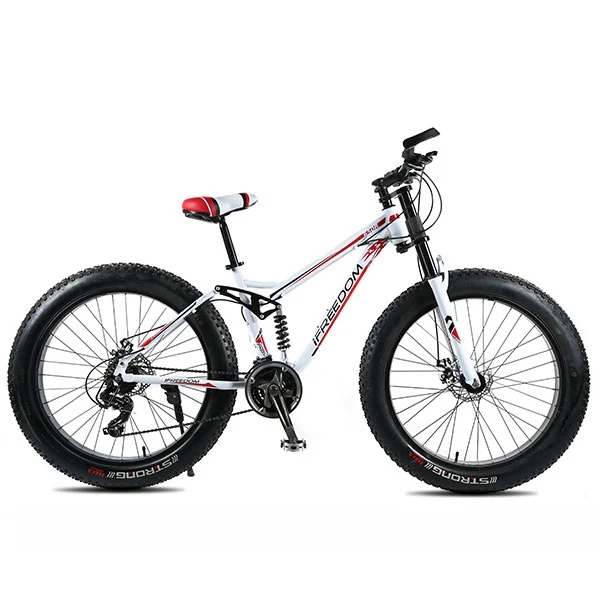 Love Freedom 26 дюймов удлиняющие вилки для горного велосипеда 21 скорость 4,0 широкая шина для велосипеда передний и задний амортизатор для снега - Цвет: White red