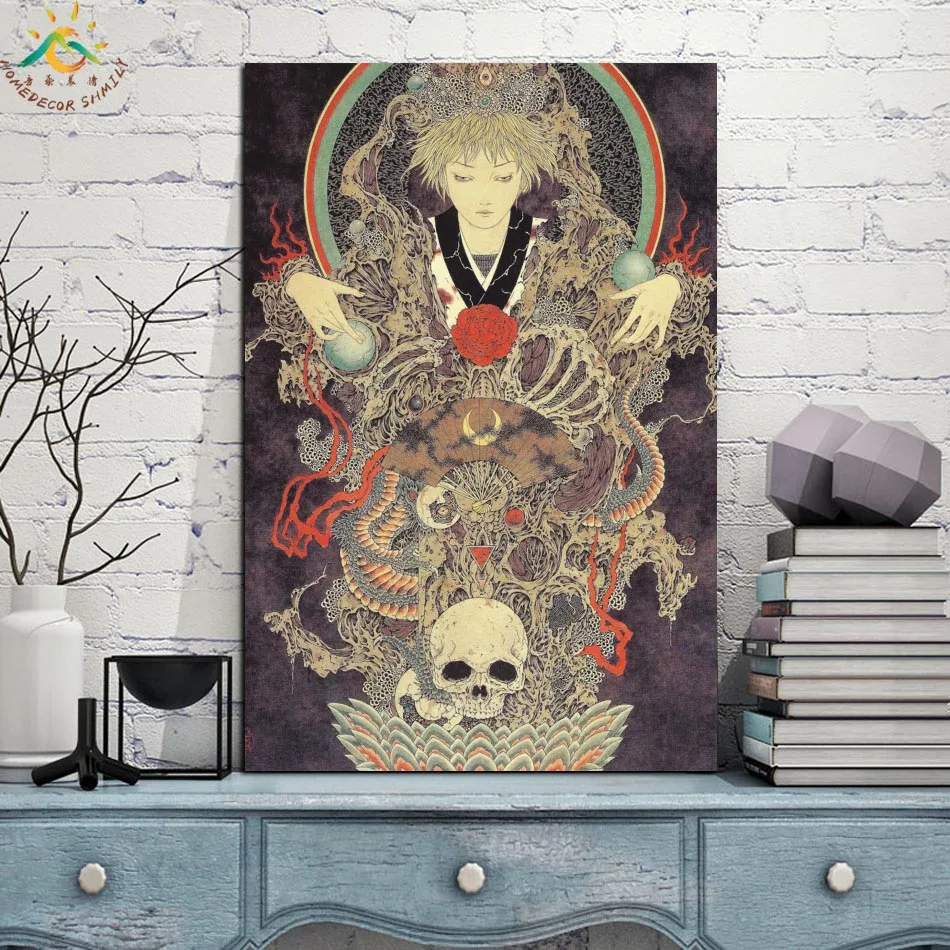Лучший! Ямамото Череп Art Picture Modern Wall Art Печать Поп-Арт Картина И Плакат Кадр Висящий Свиток