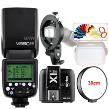 Godox V860II-S E-TTL HSS Camera Speedlite Flash+ X1T-S Transmitter+Bowens S-Type Bracket for Sony DSLR A7R A7RII A58 A99 A6000
