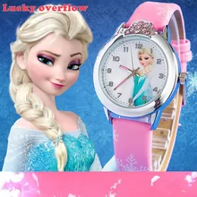 Luckyoverflow Relojes мультфильм принцесса часы модные детские часы милые резиновые кожаные кварцевые часы для девочек CE0519