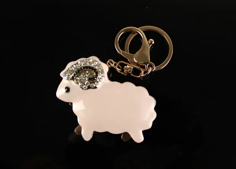 Buy Cute Pink Rhinestones Sheep Keychain Keyring High