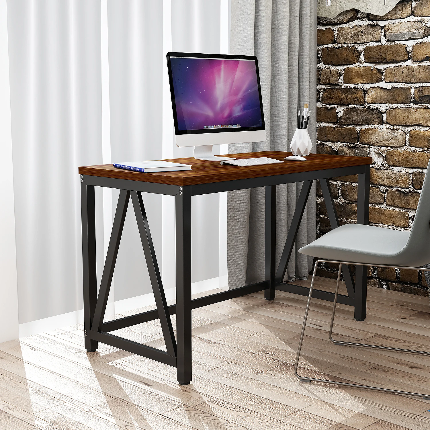 Large Modern Computer Table Writing Desk Workstation For Home And - Large Modern Computer Table Writing Desk Workstation For Home And