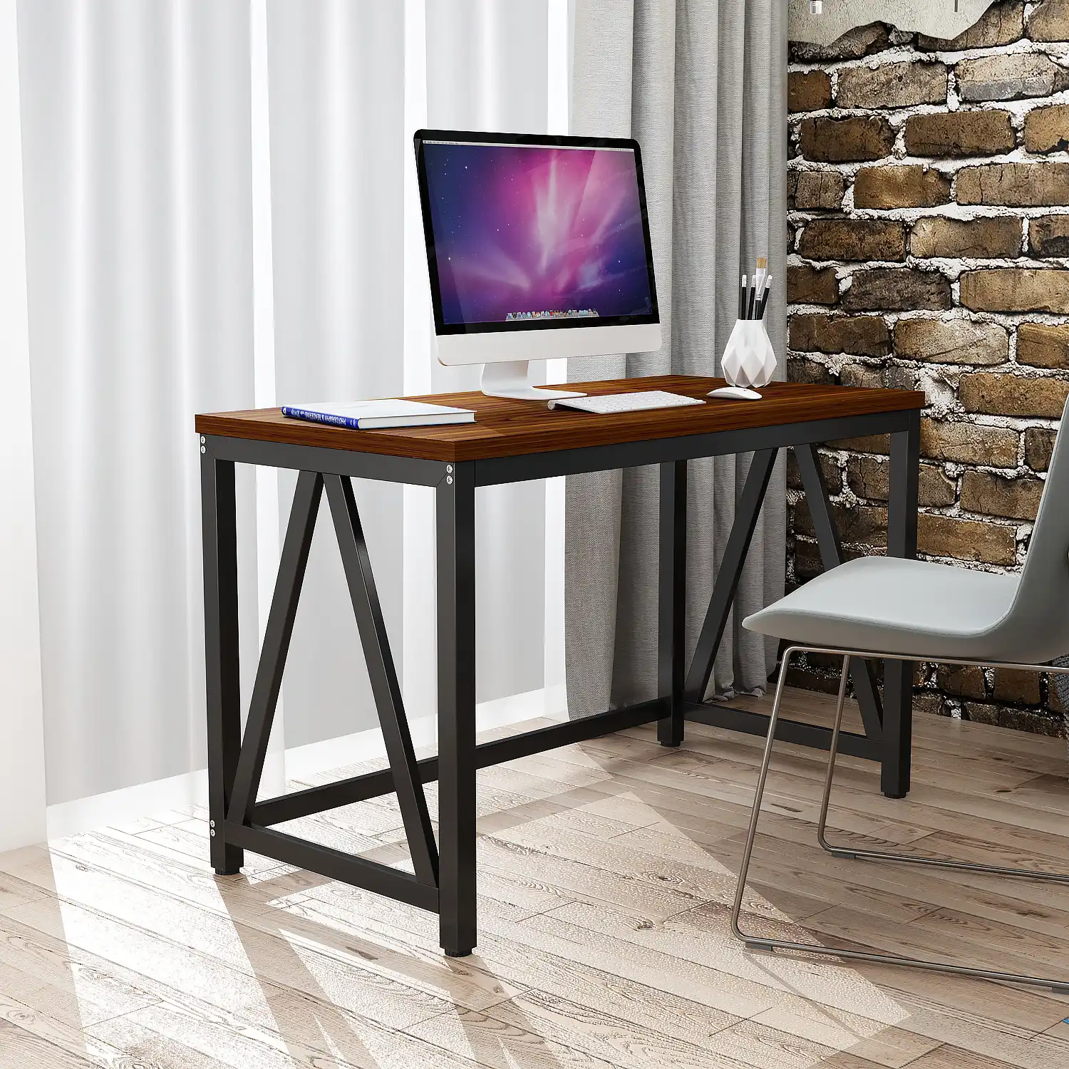 Dewel Modern Computer Desk 47 Large Office Desk Computer Table