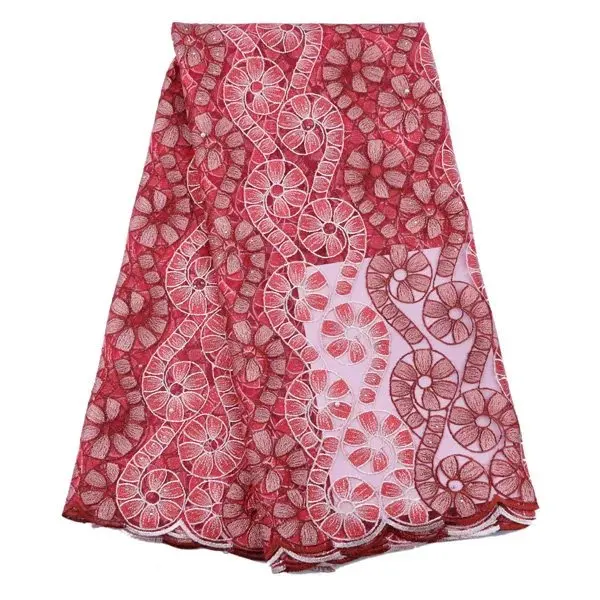 

Tulle fabric African french lace with Polyester Mesh Embroidered net lace fabric for wedding