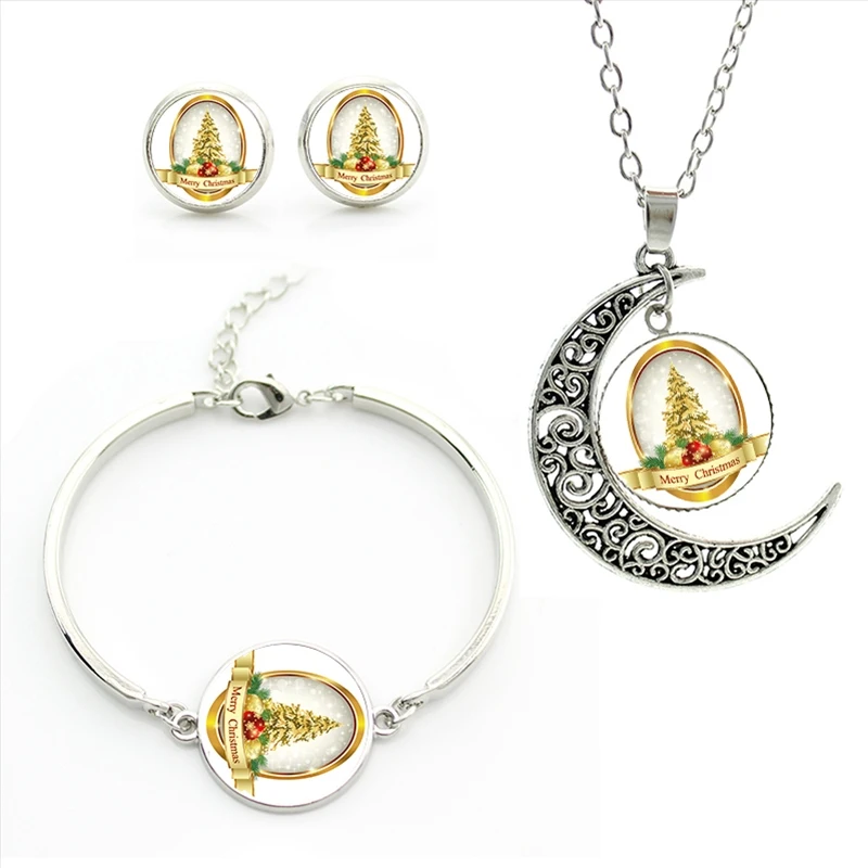 TAFREE Симпатичные снежинки классические ювелирные комплекты модное ожерелье серьги браслет рождественские подарки для женщин Детские ювелирные наборы CM11