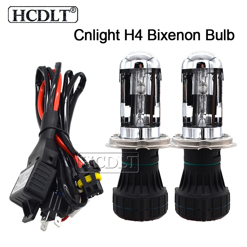 HCDLT 35 Вт биксенон H4 Cnlight Высокая Низкая балка HID Сменная Лампа накаливания H4-3 4300 K 5000 K 6000 K для фар автомобиля ксенон H4 HID комплект