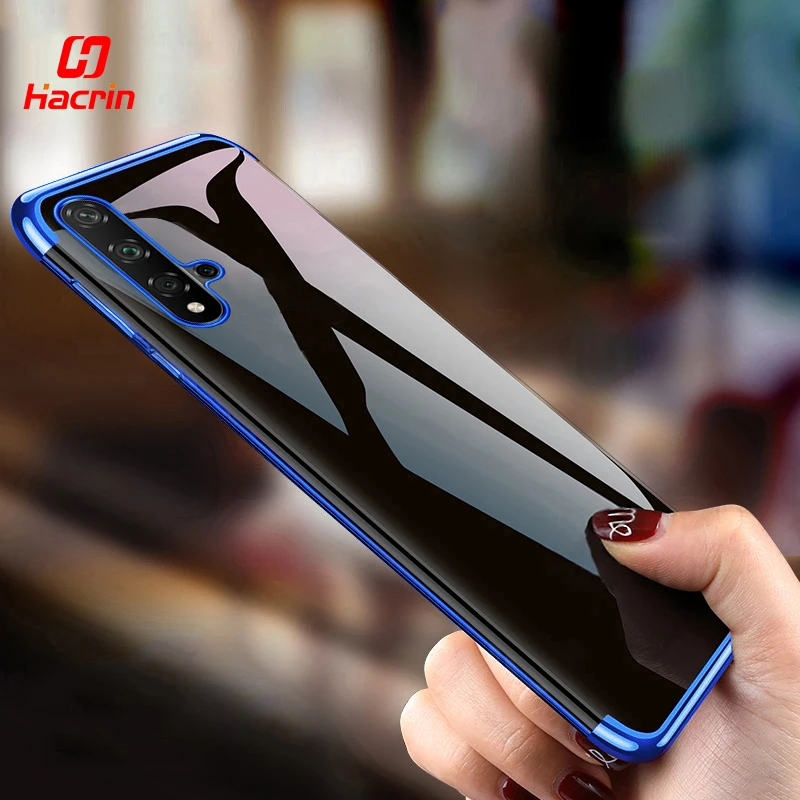 Hacrin чехол для телефона Huawei nova 5T Honor 20 Роскошный Прозрачный Бампер ТПУ силиконовый
