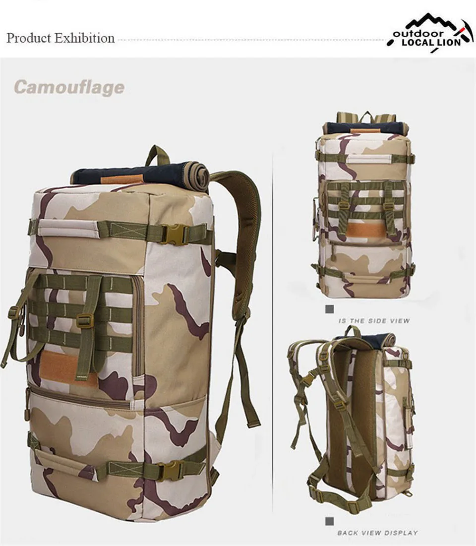 Bolsas de Acampamento Viagem dos Homens Quente Qualidade Superior Nova Militar Tático Mochila Montanhismo Bolsa Caminhadas 50l Mod. 1261637 12 Quente qualidade superior 50l nova militar tático