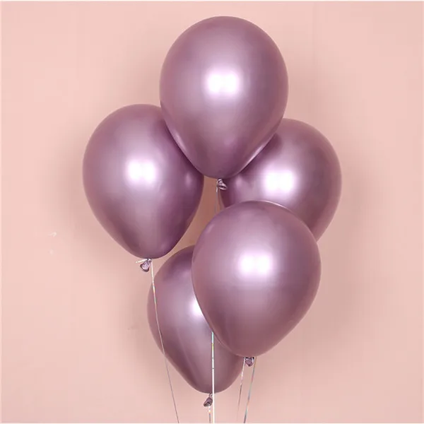 10 шт. 12 дюймов металлические цвета жемчужные шары толстые надувные воздушные шары Globos DIY Свадебные украшения с днем рождения Декор - Цвет: light purple