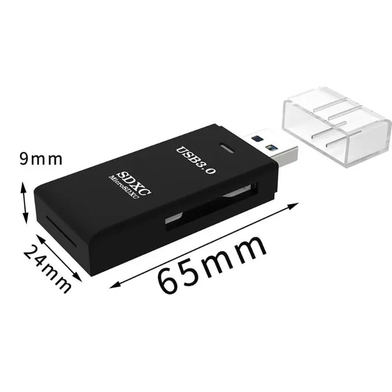 Новый 1 шт. 2 в 1 Мини Портативный 5 Гбит/с Высокая скорость USB 3,0 устройство чтения карт памяти для ноутбука Настольный ПК компьютер высокое