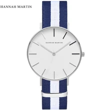 2017 Hannah Martin Brand Watches Men Women Casual Sport Clock Classical Nylon Male Quartz Wrist Watch Relogio Masculino Feminino