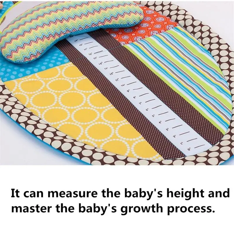 Tummy Time Activity Play Mat Ergonomic Plush Pillow Baby Mirror Squishy Toys Changing Pad Height Measure 3