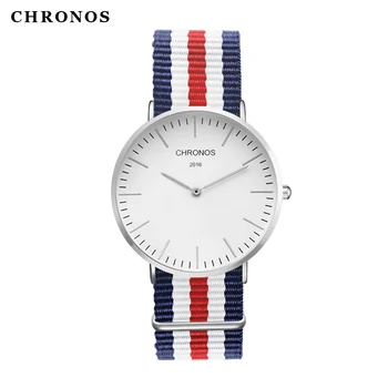 CHRONOS 2016 Mens Watches Top Brand Luxury Unisex Rose Gold Silver Quartz Watch Women Clock Montre Femme Relogio Masculino