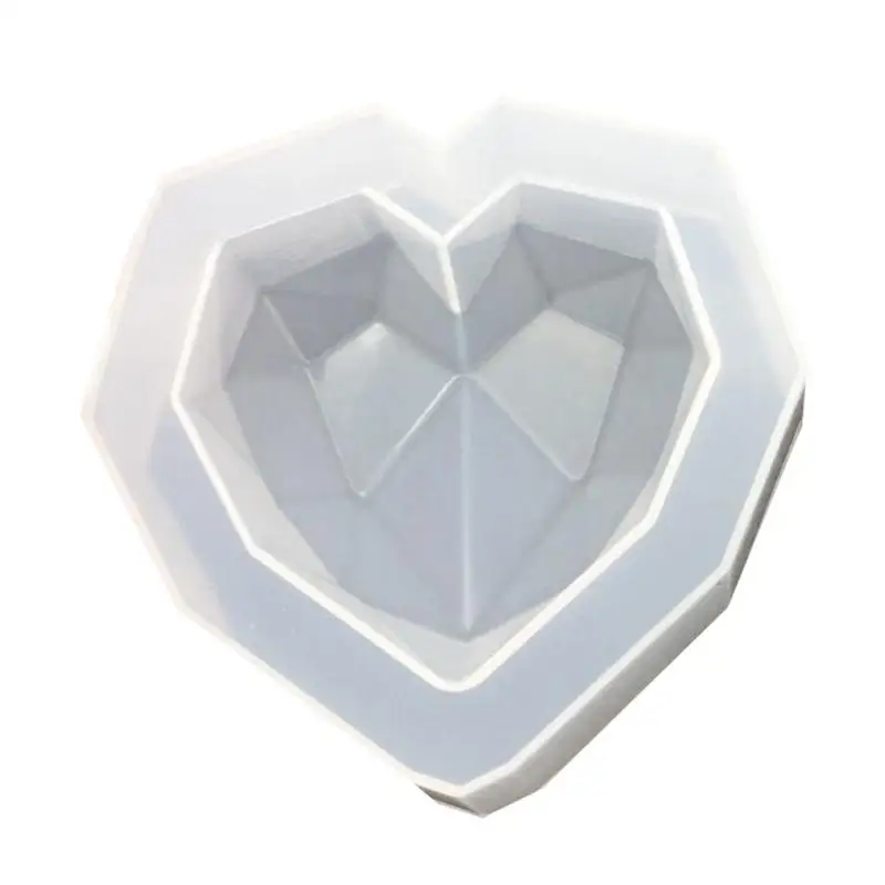 Форма DIY Кристалл эпоксидная геометрическая форма в форме сердца Высокое Зеркало гипсовая ароматерапия украшение автомобиля ручной работы# AO - Цвет: A