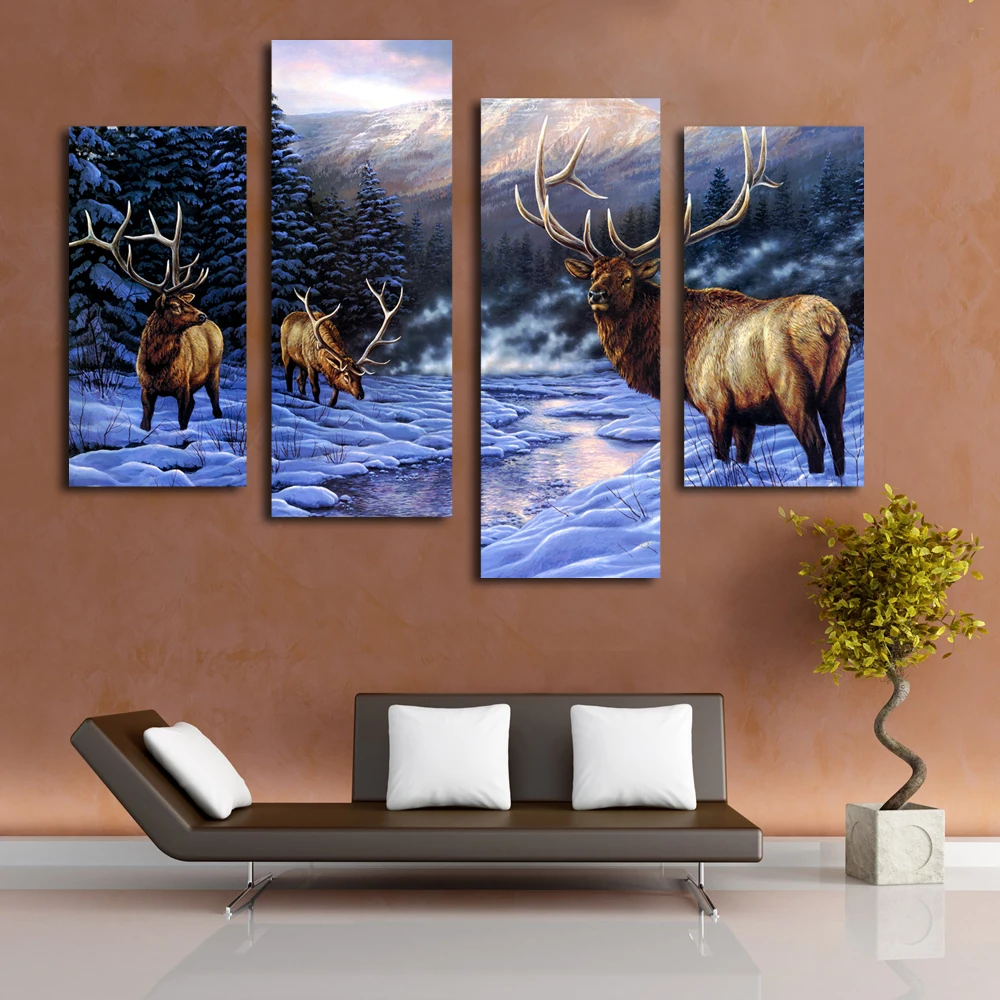 

Nice antelope canvas art prints decoration picture on living room modern painting