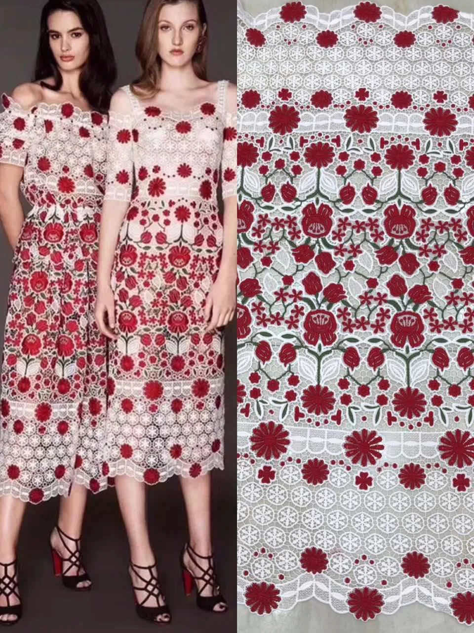 

2019 Hot Sale Fashion white and Ribbon gorgeous African guipure French Lace fabric high quality DIY sewing fabric