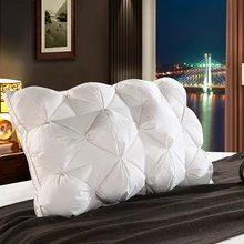 Peter Khanun Luxury Design 3D Rectangle White Goose Duck Feather Down Pillows Down Proof 100 Cotton