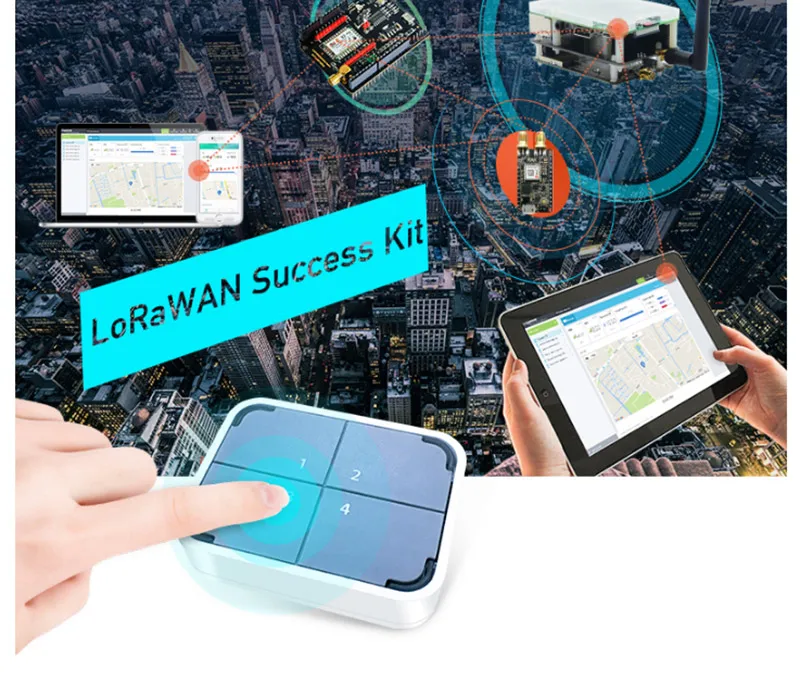 LoRaWAN комплект успеха IoT LoRa шлюз позиционный трекер оборудование с WisNode LoRa, кнопочный датчик LoRaWAN аппаратный разработчик Q139