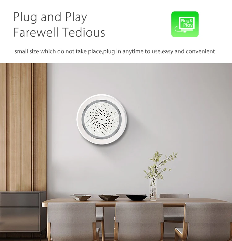 Casa inteligente sem fio wi fi sirene