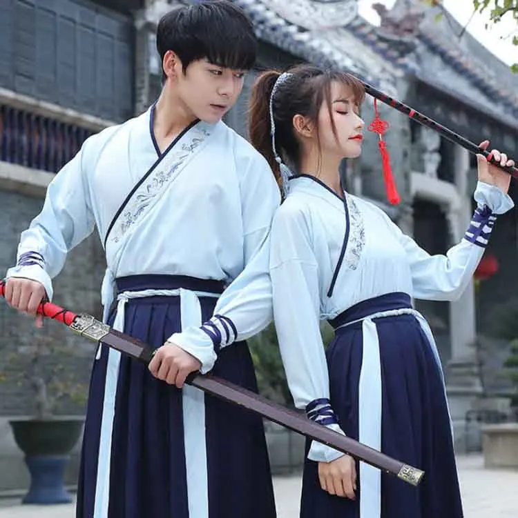 Китайские пары Hanfu старинное винтажное традиционное платье на Хэллоуин для