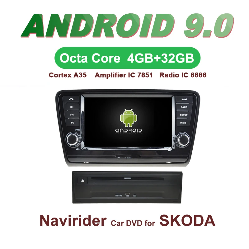 

OTOJETA Car GPS 8inch Android 9.0 Radio FOR SKODA OCTAVIA II 2014 bluetooth Navigation Capacitive screen support mirror link