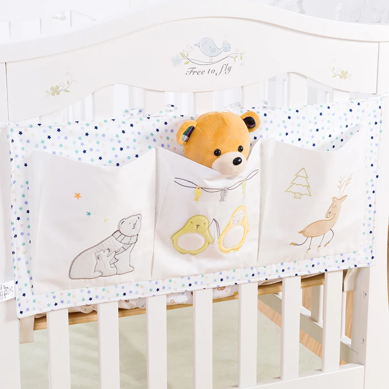 32*70 см детская кровать мешок хлопковые носки с рисунком медведя из мультика кроватке аппликация игрушка хранения висит сумка