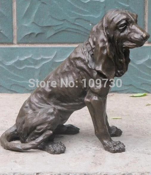 

001920 15"Large ART Bronze Statue Greece Beagle Harrier DOG Animal