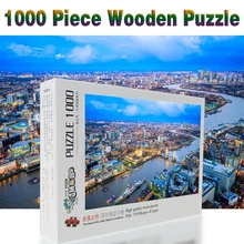 Англия домов реки мосты причалы корабли Лондон Пейзаж 1000 шт. деревянные головоломки для взрослых игрушки подарок